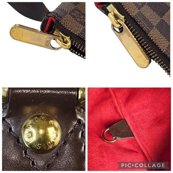 LOUIS VUITTON SALEYA PM Damier Ebene Satchel Bag Tote Leather Monogram Handbag - Picture 10 of 15